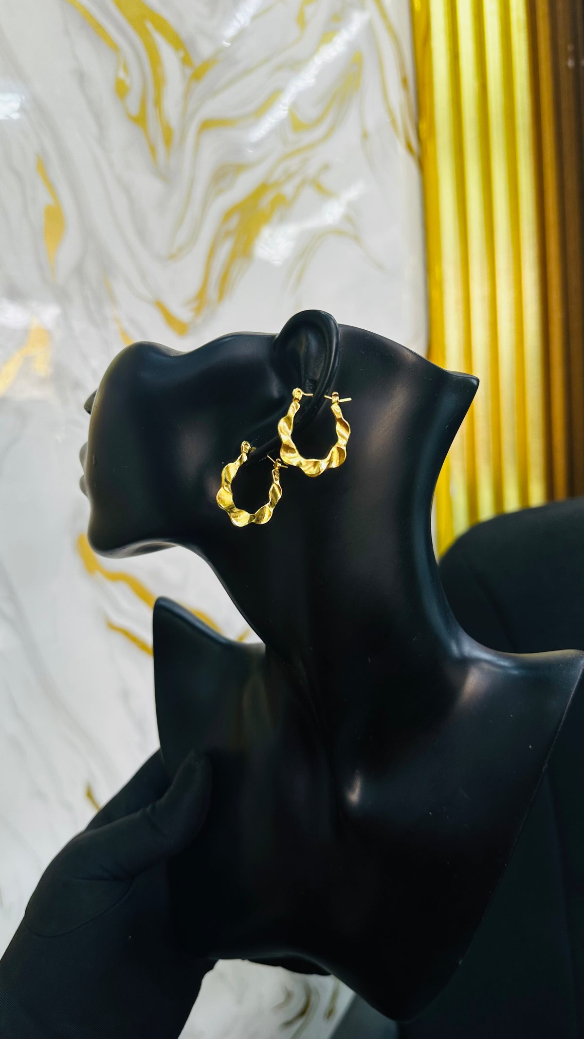 Steel hoop earrings