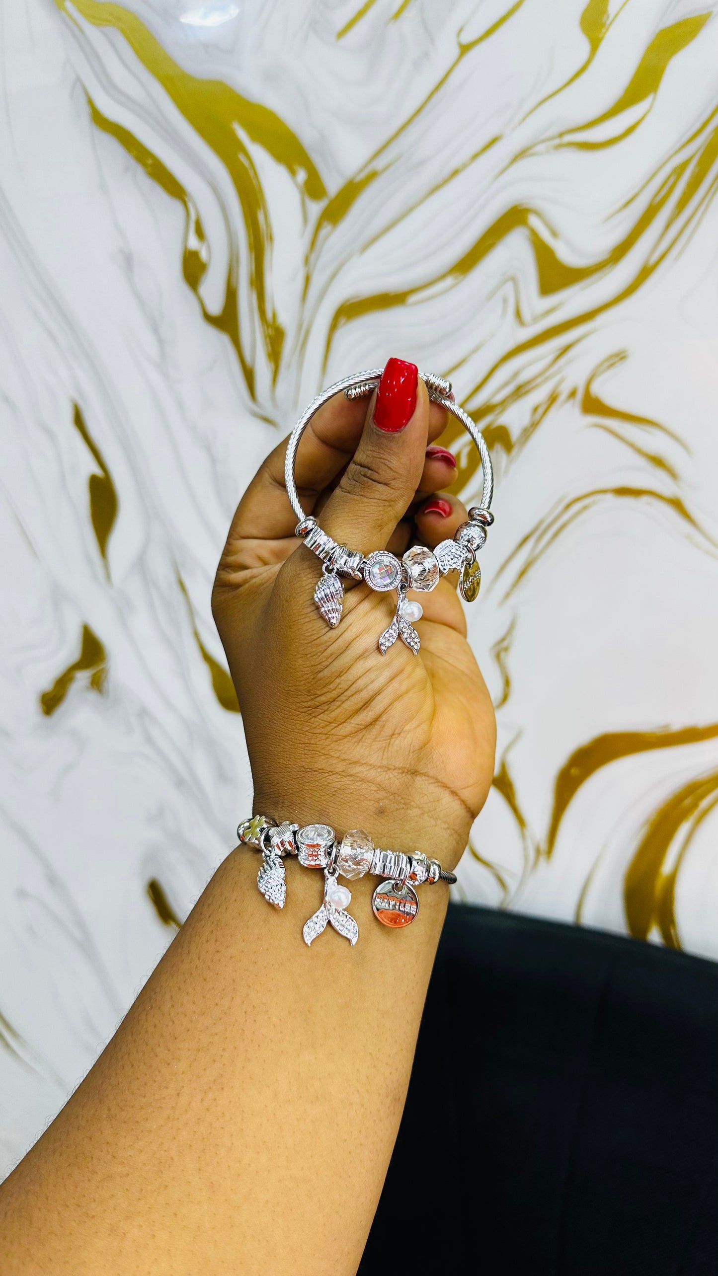 Colorful charm bangles