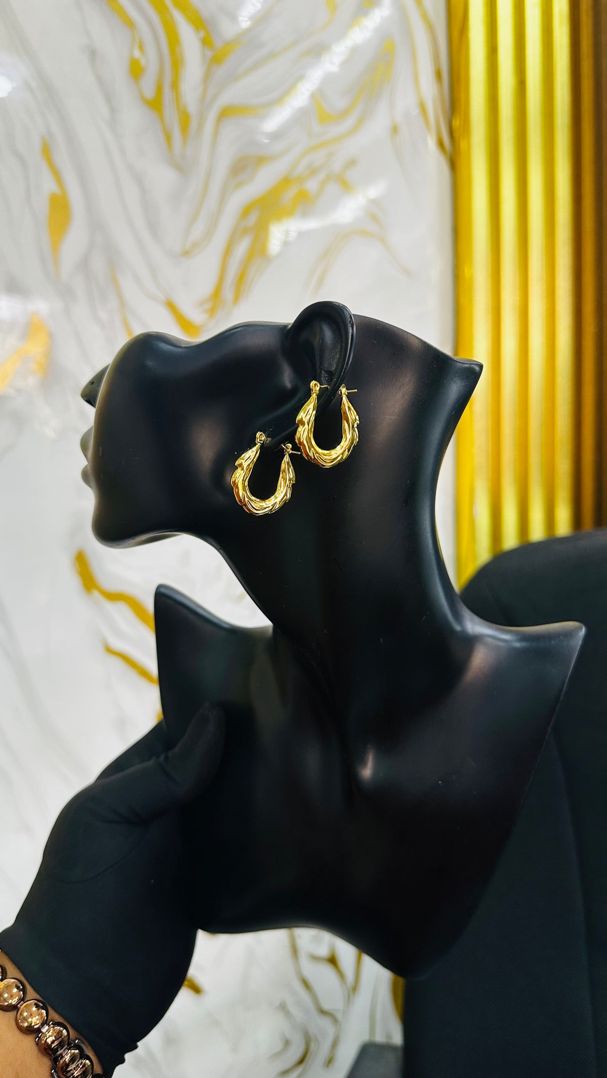 Steel hoop earrings