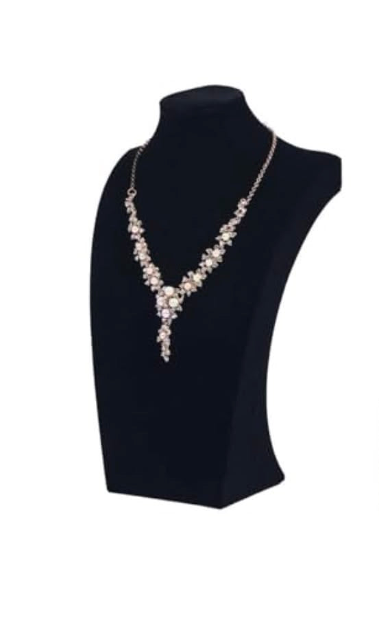 Suede necklace display