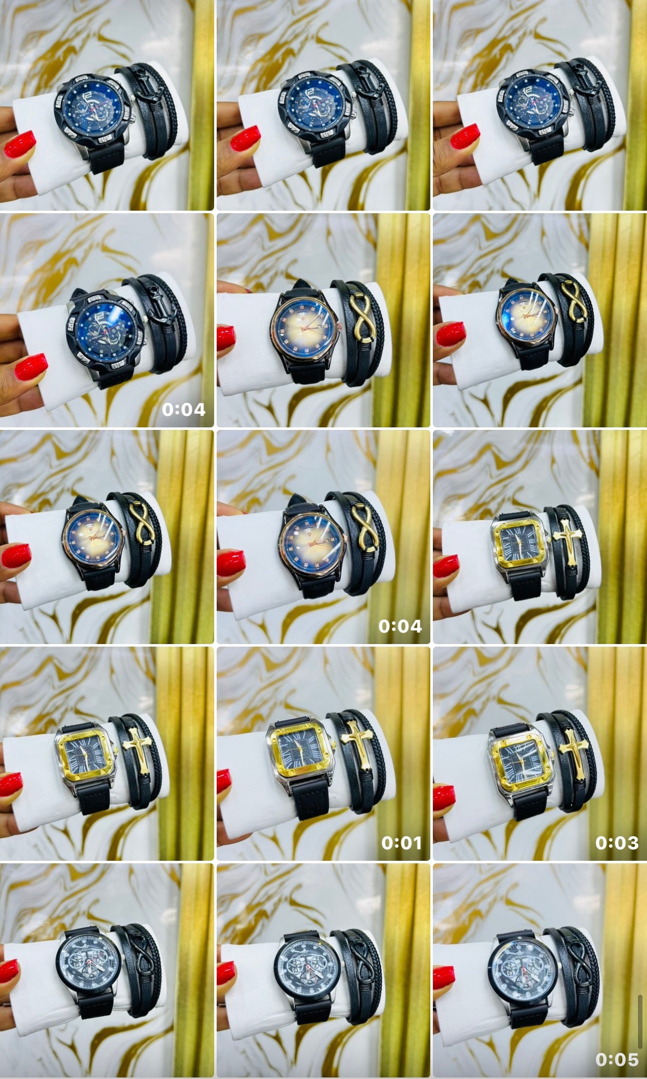 Leather Wristwatch & Bracelet set (boxed)