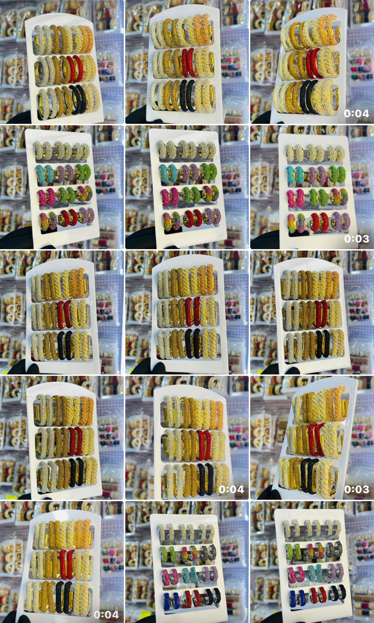Zirconia Sugar Earrings pack (12 earrings in pack)