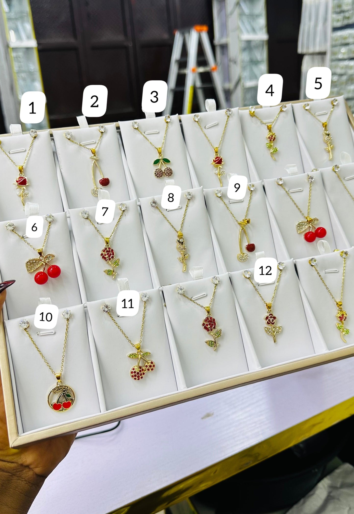 Cherry Necklace with Earrings