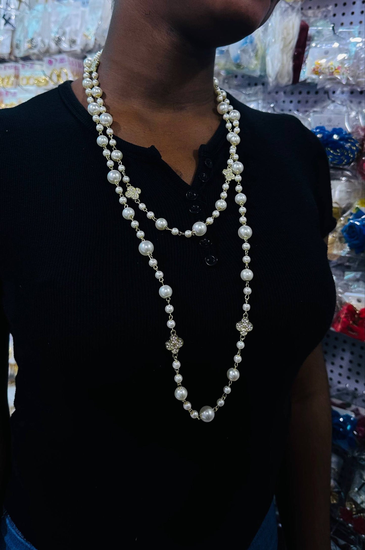 Long Pearl Necklace (can be doubled)
