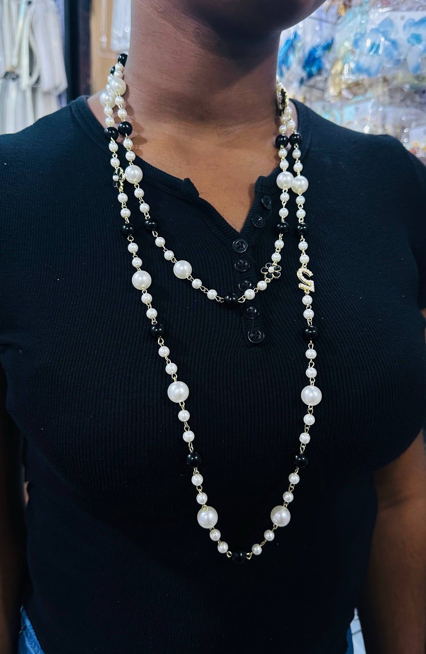 Long Pearl Necklace (can be doubled)