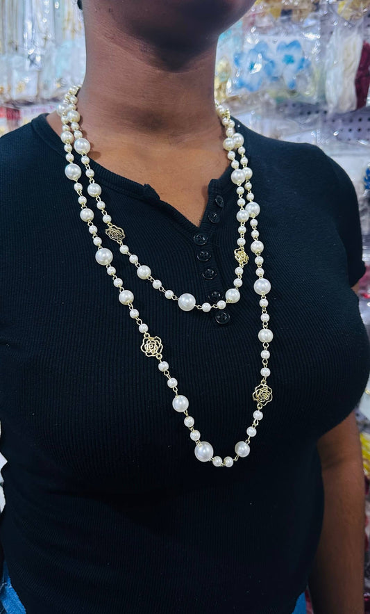 Long Pearl Necklace (can be doubled)