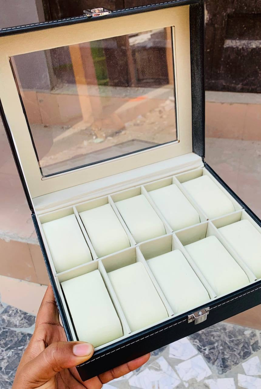 Wristwatch leather storage box