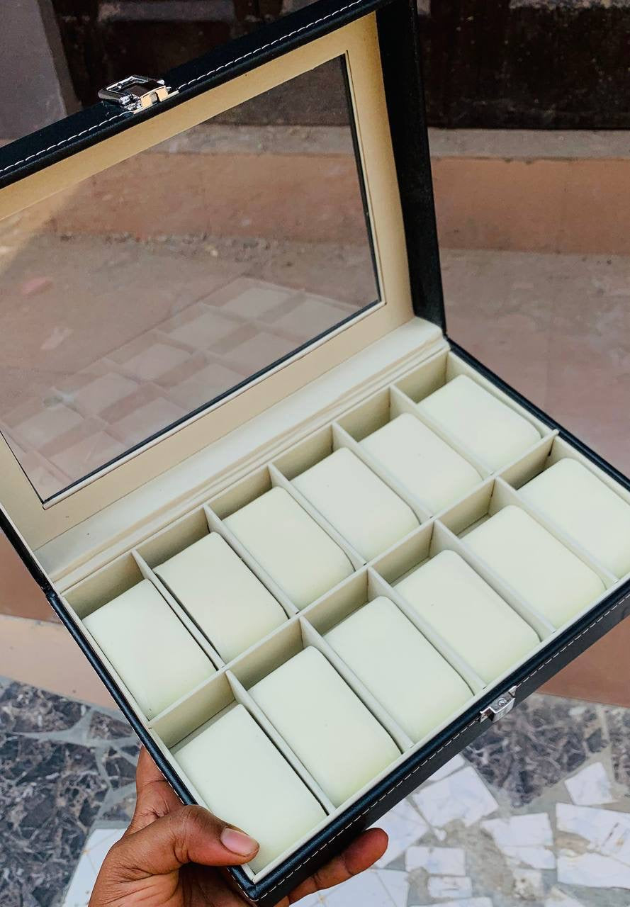 Wristwatch leather storage box