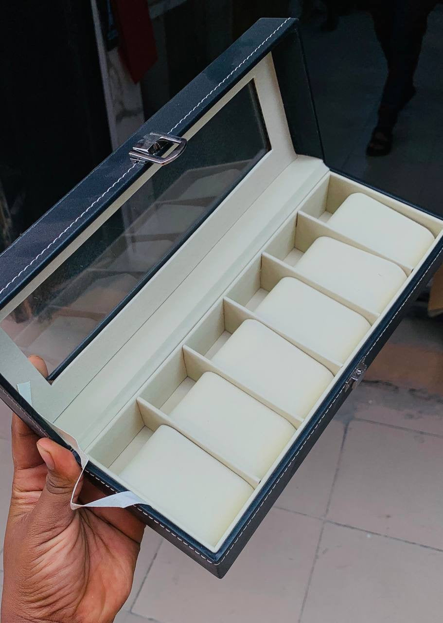 Wristwatch leather storage box