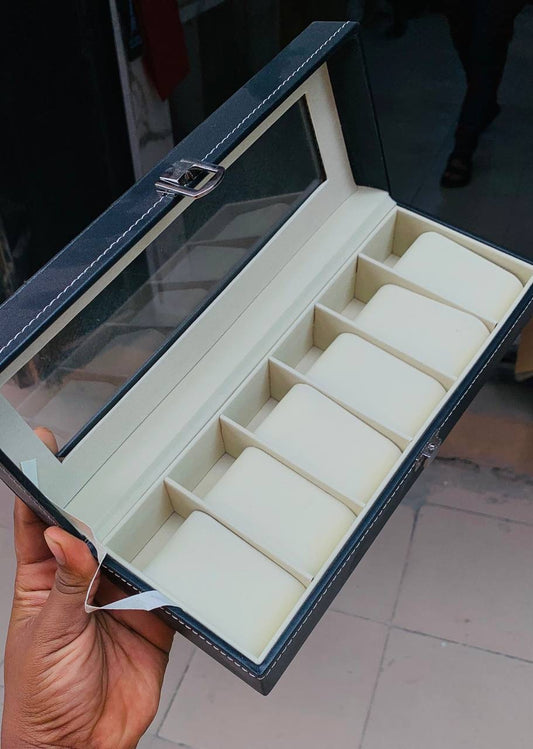 Wristwatch leather storage box