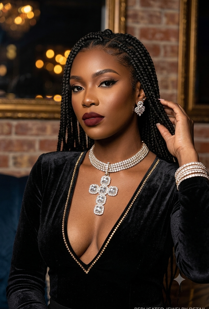 Rhinestone Cross Chocker